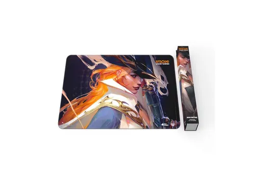 Riftbound TCG: League of Legends Miss Fortune Playmat - Sammelkarten-Spielmatte mit Miss Fortune, 61 x 35,6 cm, hochwertige Neopren-Oberfläche und genähter Rand für optimalen Schutz Ihrer Karten. Perfekt für Fans und Sammler!