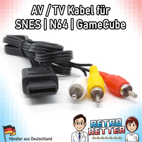 TV AV Kabel für SNES/N64/GameCube - Super Nintendo Video Audio Chinch NGC