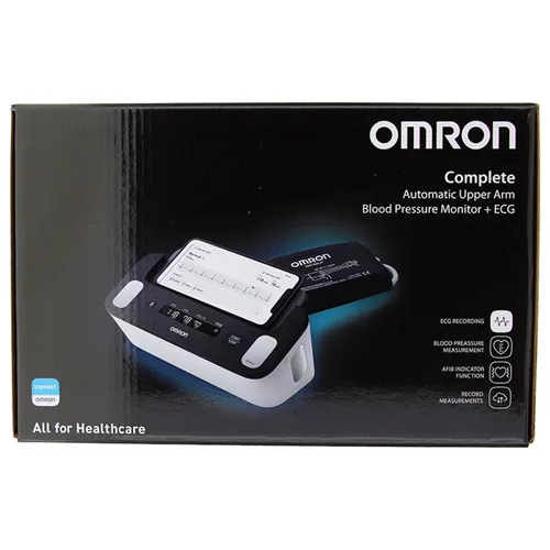 OMRON Complete HEM-7530T-E3 - Blutdruckmessgerät und EKG-Monitor - Blutdruckmessgerät und EKG-Monitor, bietet präzise Messungen und ermöglicht die Überwachung von Herzgesundheit bequem zu Hause.