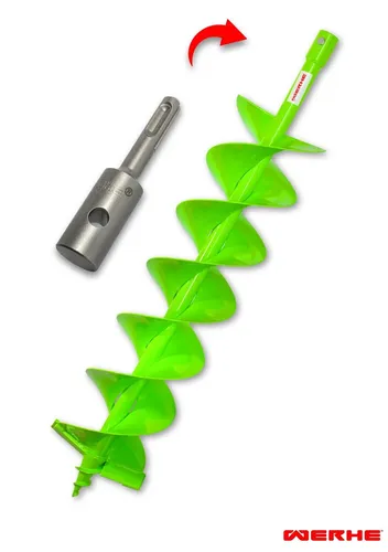 150mm Erdbohrer SDS PLUS Adapter für Bohrmaschine - Erd- & Pfahlbohrer, einfache Anwendung und robustes Stahlmaterial für müheloses Bohren in Erde und Boden. Ideal für Gartenprojekte und Fundamentarbeiten.