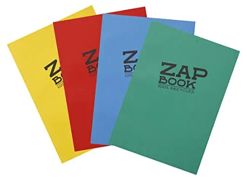 Clairefontaine 5x Zap Book A5 Skizzenbuch - 160 Blatt, geleimt, zufällige Farbsortierung - Schreibutensilien: Hochwertiges Skizzenbuch A5 mit 160 Blatt, ideal für kreative Entfaltung und unterwegs - perfekt für Künstler und Notizen.
