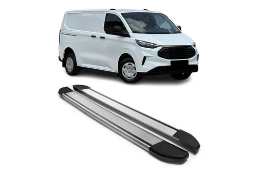 OMAC Kfz-Schmutzfänger Seitenschweller für Ford Tourneo Custom 2023-2025 L1 - Hochwertige 2-tlg. Trittbretter aus Aluminium, rutschfest und stabil. Optimale Unterstützung beim Ein- und Aussteigen, schützt die Karosserie und verleiht Ihrem Fahrzeug ein sportliches Design.