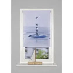 Raffrollo "FARO" - Blickdicht und ohne Bohren - Haken, freihängend, Kettenzugrollo aus 100% Polyester mit digitalem Druck in Seidenoptik, inklusive Zubehör und ideal für stilvolle Fensterdekoration.