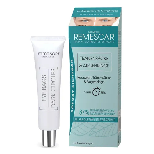 Remescar Tränensäcke und Augenringe Augencreme 8 ml - effektive Augenpflege gegen Schwellungen und dunkle Ringe, ideal für einen frischen Blick