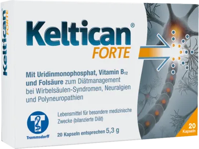 KELTICAN forte DE 1x Box - 20 Kapseln zur Nervenregeneration - Nahrungsergänzungsmittel mit Uridine und Vitamin B12, unterstützt die Nervenregeneration und reduziert Neuralgien, ideal für das Wohlbefinden des Nervensystems.