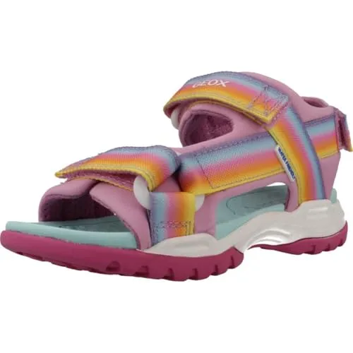 Geox GEOX BOREALIS Sandalen für Kinder in Pink, Größe 35 EU - Wanderschuhe für Kinder, atmungsaktiv und wasserfreundlich dank RESPIRATM Technologie, ideal für Abenteuer im Freien.
