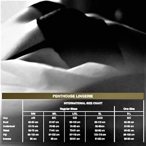 PENTHOUSE Sexy Dessous für Damen | Reizwäsche Set Frauen | Unterwäsche Outfit erotisch | Lingerie Kleidung Sex | Erotik Zubehör für Paare | Negligee Strapsen Strümpfen Spitze | Naughty Valentine