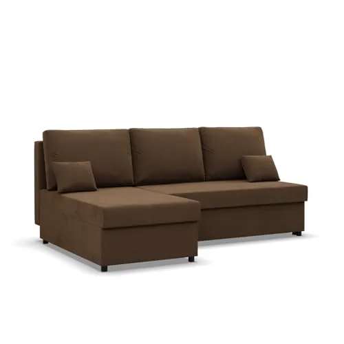 Mebligo Kemi Ecksofa mit Schlaffunktion - Sofas & Couches – Bequemes Ecksofa mit geräumigem Bettkasten für praktischen Stauraum und stilvollem Design, ideal für Wohnräume und Gästezimmer.