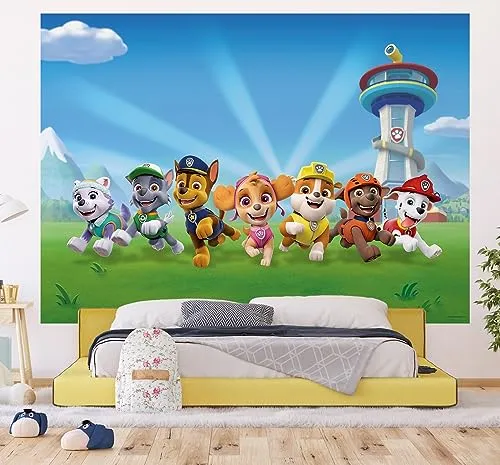 AG Design Riesen-Poster – Paw Patrol Modell en Vorn, 252 cm x 182 cm - Bilder, Poster, Kunstdrucke & Skulpturen – Großformatiges Paw Patrol Poster für kreative Kinderzimmergestaltung, ideal für Fans der beliebten Serie.