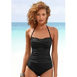 Badeanzug LASCANA Damen Gr. 38 Cup D - Eleganter Bandeau-Stil - Bademode: Eleganter Bandeau-Badeanzug von Lascana mit abnehmbaren Trägern und integrierten Softcups für perfekten Halt. Hergestellt aus softer Microfaser in zeitlosem Schwarz.