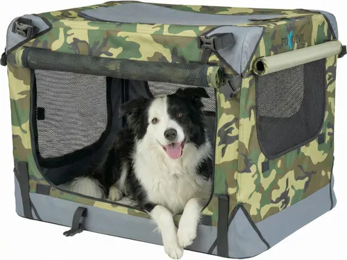 Xonic Hunde-Transportbox Foxdevil by xonic® Faltbare Hundebox (Camouflage, L) - Praktische und faltbare Hundebox in Camouflage, ideal für Reisen. Mit einer Größe von 70 cm x 52 cm x 52 cm bietet sie Komfort und Sicherheit für Ihren Hund. Perfekt für unterwegs!','category':'Transportboxen & -taschen