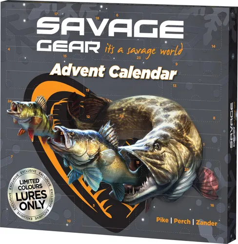 Savage Gear Advent Calendar 2025 - Angellkalender mit Kunstködern - Köder & Futtermittel: Ideal für Süßwasserangeln auf Barsch, Hecht und Zander, inklusive hochwertigem Kunstköder Set für den perfekten Fang.