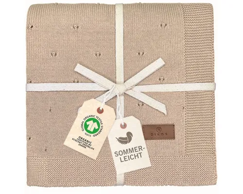 Babydecke Ajour Strick beige-braun – Weiche Bio-Baumwolle für Neugeborene - Babydecken: Kuschelige Ajour Strickdecke aus 100% Bio-Baumwolle, atmungsaktiv und ideal für die Erstausstattung. Perfekt als Geschenk zur Geburt in edler Verpackung.