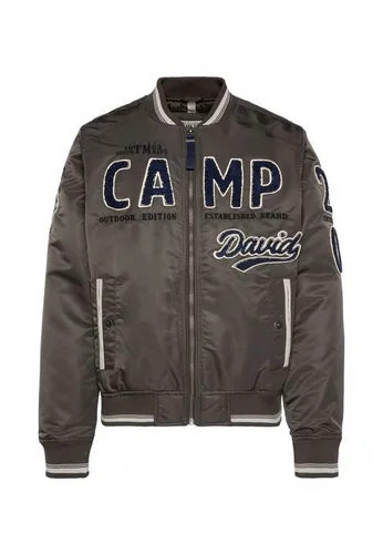 CAMP DAVID Blouson mit großem Frottee-Logo in grün M (50) - Funktionsjacke mit großem Frottee-Logo, ideal für lässige Outfits und komfortable Passform. Perfekt für die Übergangszeit!