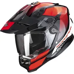 Scorpion Motorrad Helm ADF-9000 Air Trail Gr. S - Offroad Helm in schwarz-rot - Motorradhelm für alle Jahreszeiten, mit kratzfestem und antibeschlaggeschütztem Visier. Ideal für Offroad-Abenteuer und maximale Sicherheit.