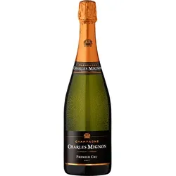 Charles Mignon Champagner Brut Premier Cru - Exklusiver Champagner aus Premier Cru-Lagen, harmonisch und fruchtig mit Aromen von Pfirsich und Rosen - ideal zu Austern.