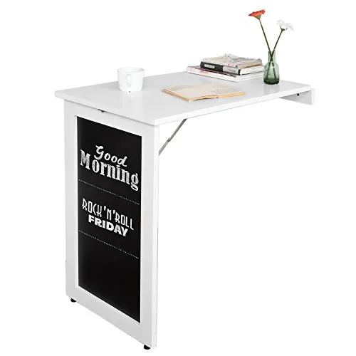 SoBuy® FWT20-W Wandtisch - Esszimmertisch mit klappbarem Design und Tafeloberfläche für kreative Notizen; platzsparend und ideal für kleine Räume.