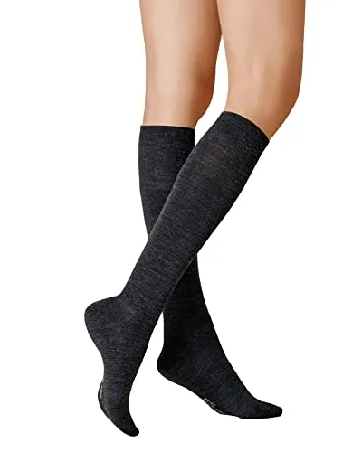 KUNERT Damen Kniestrümpfe Soft Wool Cotton weich Anthrazitmel 4050 39-42