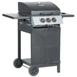 PROREGAL® Gasgrill RIBEYE Gasgrill mit 2 Hauptbrennern plus Seitenkocher, aus rostfreier, aus rostfreier Stahl