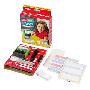 Trodat Deine Dinge School Edition DIY Stempel - Individueller Selbstfärbestempel für Textilien und glatte Oberflächen, waschbar bis 95 °C, ideal für die Kennzeichnung von Kleidung und Schulmaterialien.