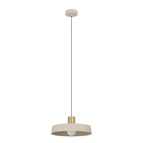 EGLO VALDIOLA Pendelleuchte in Sand/gebürstetem Messing - Elegante Deckenbeleuchtung mit E27 Fassung, ideal für stimmungsvolle Akzente in Ihrem Wohnraum.