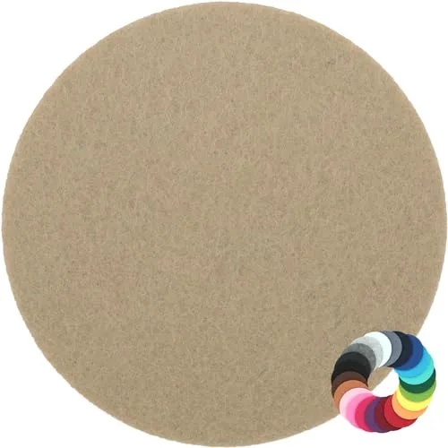 BIASTO Filzuntersetzer Rund 25cm in Natur (HF038); Farbauswahl & Größenwahl; Untersetzer Gläser; Für Getränke, Tassen, Blumentöpfe, Vasen, Tisch, Bar, Wohnung, Tisch-Deko