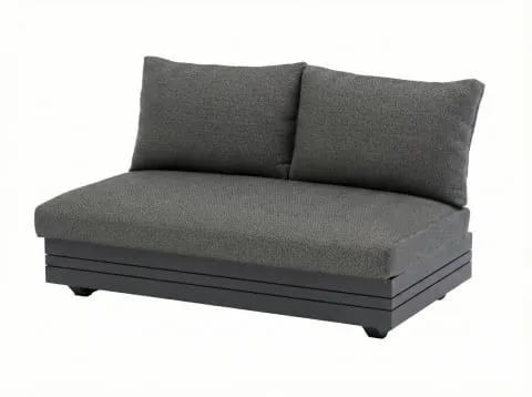 Zebra Cubo Neo Lounge 2-Sitzer Graphite mit Polster - Stilvoller 2-Sitzer für Garten und Terrasse, robustes Aluminiumgestell in Graphit, witterungsbeständige Pulverbeschichtung und bequeme Polsterung für höchsten Sitzkomfort.