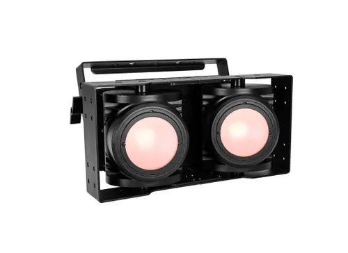 EUROLITE IP Audience Blinder 2x100W LED COB RGB+WW - Wetterfester Licht-Effekt mit 2x 100W COB-LEDs in RGB+warmweiß. Ideal für Shows, energieeffizient und mit stufenloser Farbmischung für beeindruckende Lichtshows.