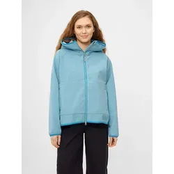DERBE Softshelljacke "Peutby" Damen, Gr. 40 - Funktionsjacke in milky blau/cobblestone, wasserabweisend und winddicht, ideal für jedes Wetter mit lässigem Schnitt und Kapuze.