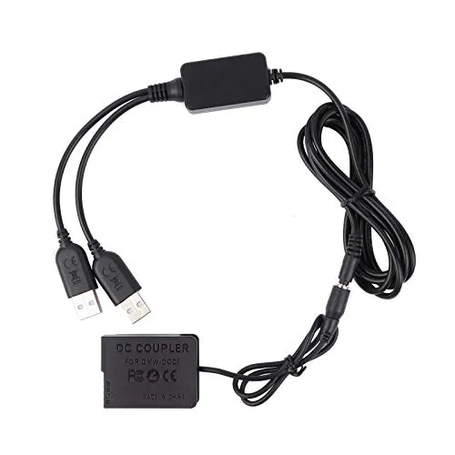 DMW-DCC8 DC-Koppler Dual-USB-Netzteil DMW-AC8-Adapter Kamera-Ladegerät für DMW-BLC12, Panasonic Lumix DMC-FZ200, DMC-FZ1000, DMC-FZ2000, DMC-G5, DMC-G6, DMC-G7