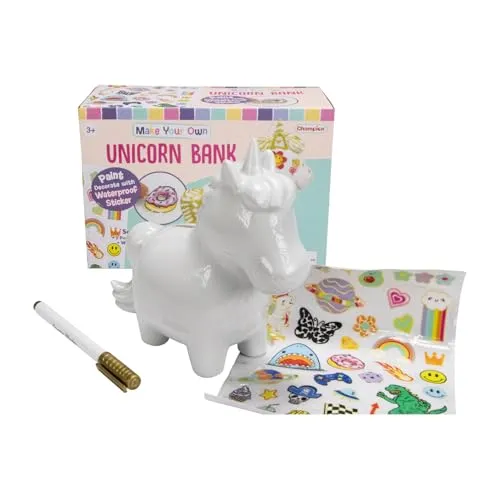 GICO Kinder DIY Einhorn Figur Spardose zum Bemalen Mädchen Jungen Kinder Geschenk Bastelset zum selber basteln und gestalten DIY-854