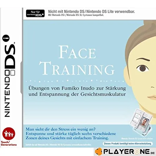 Face Training für DSi und DSi XL - Spaßiges Spiel zur Gesichtsübungen, fördert die Mimik und verbessert die Gesichtsmuskulatur für ein jugendliches Aussehen.