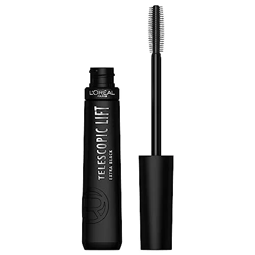 L'Oréal Paris Telescopic Lift Mascara, Langanhaltendes Lifting bis zu 36 Stunden, Sichtbar mehr Wimpernlänge, Kein Verklumpen, kein Verschmieren & kein Krümeln, Telescopic Lift, Extra Black