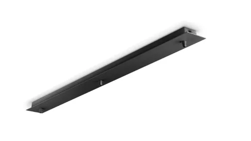 Ideal Lux Baldachin LINEAR STANDARD, eckig, 88cm, 3-fach - Zubehör für Leuchten, stabiler Metall-Baldachin für individuelle Pendel-Abhängungen mit 3 Kabelauslässen und Zugentlastung, ideal für kreative Lichtgestaltungen.