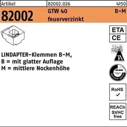 LINDAPTER-Klemmen ART 82002 GT B MM 24 feuerverzinkt, mittel ** S