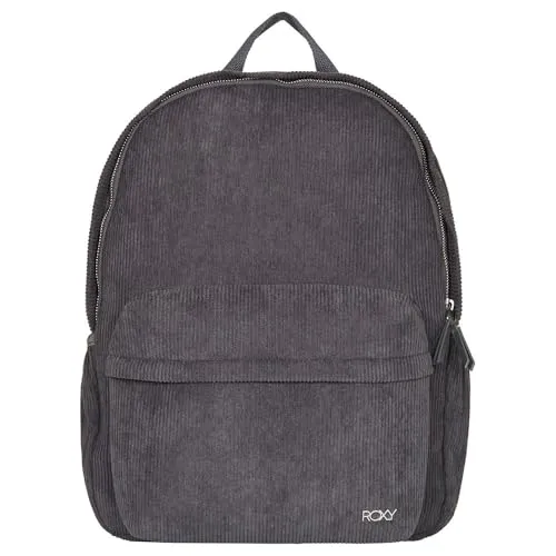 Roxy Feeling Vibes Mittelgroßer Rucksack für Frauen - Grau - Stylisher Rucksack aus Kord mit verstellbaren, gepolsterten Schultergurten. Ideal für den Alltag mit einem Hauptfach, einem Laptopfach und einer praktischen Fronttasche.