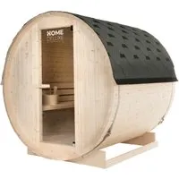 HOME DELUXE Outdoor Fasssauna LAHTI L - Ideal für 4 Personen - Sauna aus hochwertigem Fichtenholz mit 6 kW Ofen, perfekter Wärme- und Feuchtigkeitsverteilung für maximalen Saunagenuss. Inkl. Saunazubehör und einfache Montage.