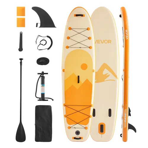 VEVOR Aufblasbares Stand Up Paddle Board 3,23m - Ideal für Wassersportliebhaber, mit einer hohen Gewichtskapazität von 159 kg und inklusive Paddelzubehör für sofortigen Spaß auf dem Wasser.