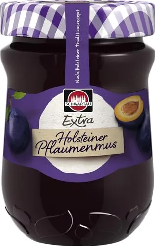 Schwartauer Extra Holsteiner Pflaumenmus 330g - Brotaufstrich mit vollem Pflaumengeschmack, cremig und mit feinen Fruchtstückchen – der perfekte Start in den Tag ohne Zusatzstoffe!