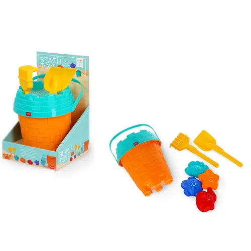 STRAND BUDDEL SET EIMER UND FÖRMCHEN BEACH TOYS 8-TEILIG VON LEGAMI NEU OVP