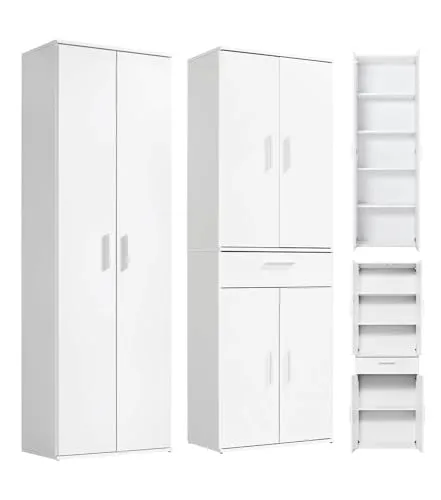 mokebo Schrank-Set Die Allzweckwaffe, (2er-Set) - Schranksysteme: Stauraum-Set aus Aktenschrank & Mehrzweckschrank in Weiß, ideal für kleine Räume und Budget, MADE IN GERMANY, einfache Montage und Lieferung direkt zu dir nach Hause.