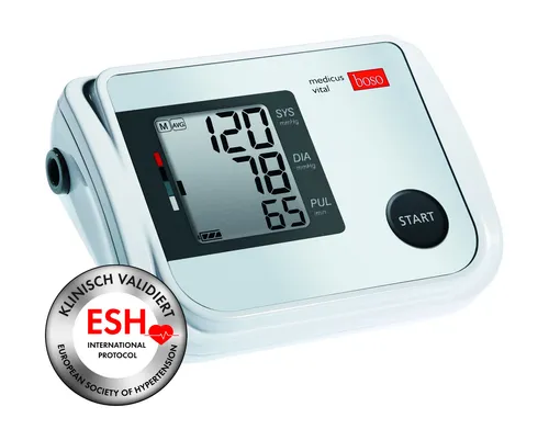 Boso medicus vital Oberarm Blutdruckmessgerät - präzise Blutdruckmessung für Armumfang 22-48 cm, mit intelligenter Aufpumpautomatik und 60 Speicherplätzen