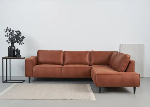 Places of Style Ecksofa Fumone - Modernes Design in Lederoptik oder Soft-Touch Chenille - Ecksofa in Lederoptik oder Soft-Touch Chenille mit robusten Massivholzfüßen, komfortabler Kaltschaum-Sitzfläche und ideal für stilvolle Wohnzimmer.