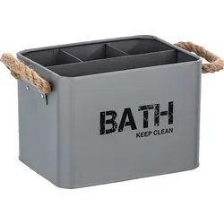 Wenko Aufbewahrungsbox "Gara" in Grau - Praktische Ordnungslösung - Vielseitige Aufbewahrungsbox aus Stahl mit praktischen Unterteilungen und Kordel-Optik-Tragegriffen. Ideal für eine ordentliche und stilvolle Aufbewahrung.