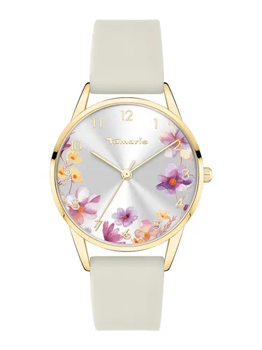 Tamaris Damen Analog Quarz Uhr TT-0190-PQ - Elegante Armbanduhr für Damen mit kratzunempfindlichem Mineralglas und hochwertigem Silikonband, ideal für den Alltag und besondere Anlässe.