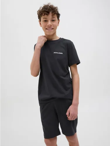 Jack & Jones Junior T-Shirt JACEVEREST SS TEE AND SHORTS SET W JNR (Set, 2-tlg) schwarz 152 (12J) - Stylisches 2-teiliges Set für Kinder, bestehend aus einem modischen T-Shirt und Shorts. Aus pflegeleichtem Baumwoll-Mix, ideal für den Alltag. Bequem und lässig im Look – perfekt für sommerliche Abenteuer!