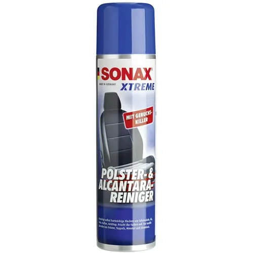 SONAX XTREME Polster- & Alcantara Reiniger 400 ml - Autopflege & Motorradpflege, reinigt gründlich alle Textilien im Innenraum und entfernt hartnäckige Flecken sowie unangenehme Gerüche mit einem dezenten Frischeduft.