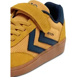 Hummel Vm78 Cph Jr - mineral yellow, Größe:26 - Die Hummel Vm78 CPH JR Sneakers in mineral yellow bieten ein modisches Design aus Wildleder und Mesh. Mit Klettverschluss und elastischen Schnürsenkeln sind sie ideal für aktive Kinder und sorgen für hohen Tragekomfort.