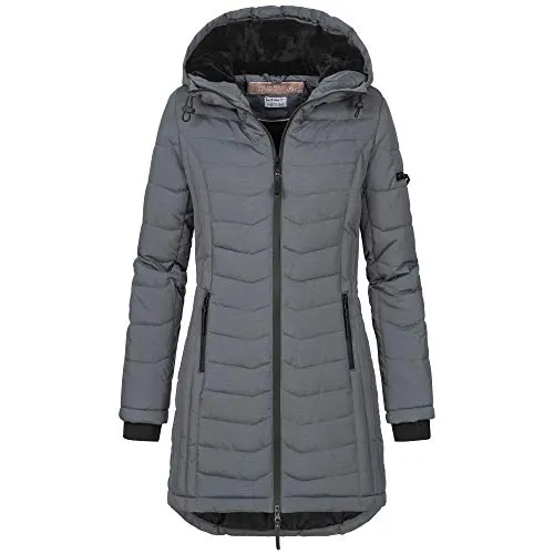 SUBLEVEL Steppjacke Damen mit Kapuze - Langer Winter Parka XL - Funktionsjacke aus 100% Polyester, perfekt für kalte Tage mit stylisher Kapuze und langer Passform für optimalen Schutz.