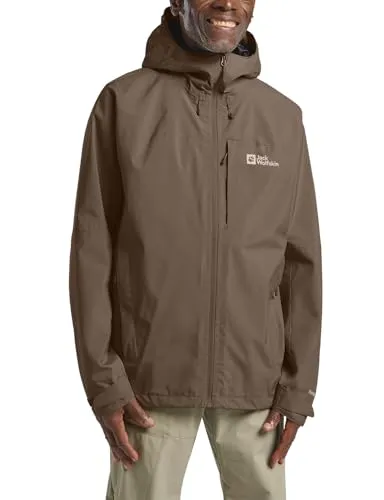 Jack Wolfskin Herren Tempest 2l Jkt M - Cold Coffee, XL EU - Funktionsjacke mit hervorragendem Wetterschutz, einstellbarer Kapuze und praktischen Taschen für optimale Funktionalität.